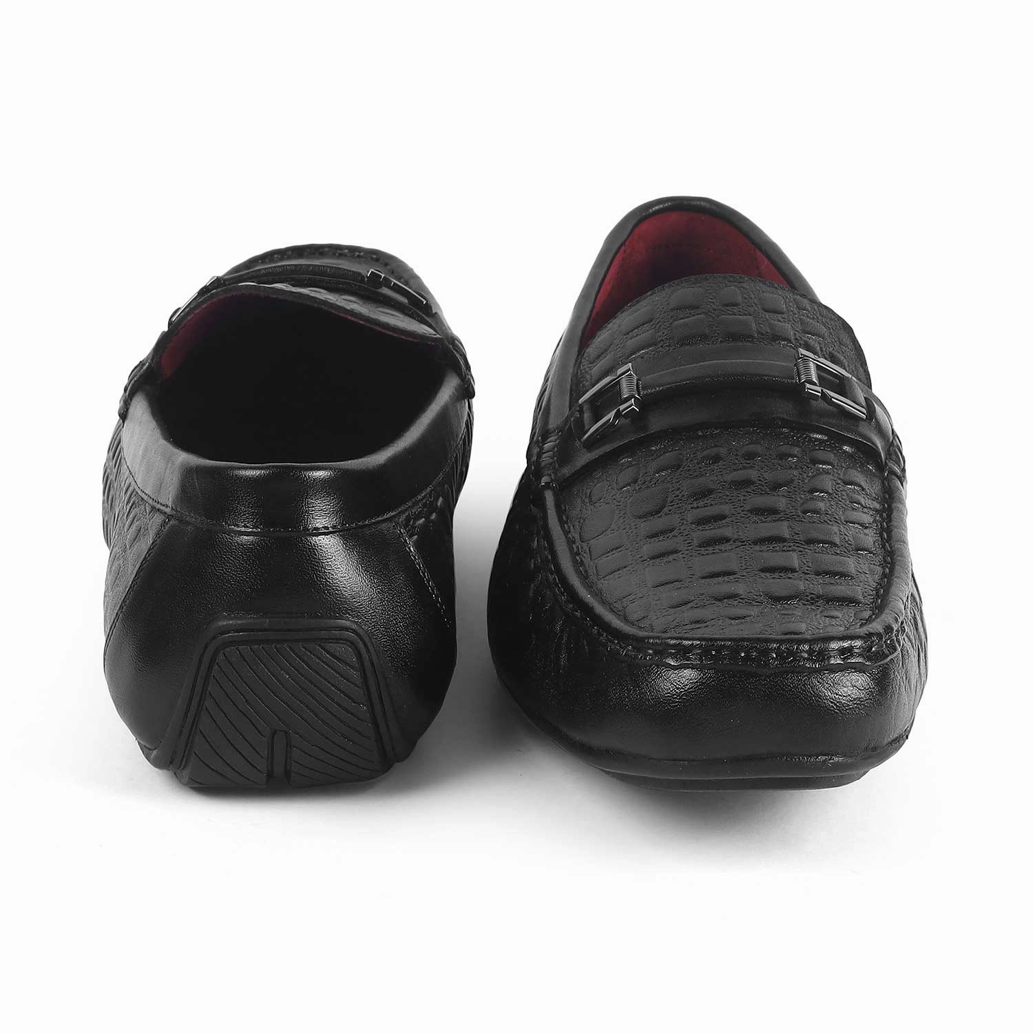 Suede Loafers With Gold Buckle Tresmode Camil Black Men's Leather Driving Loafers