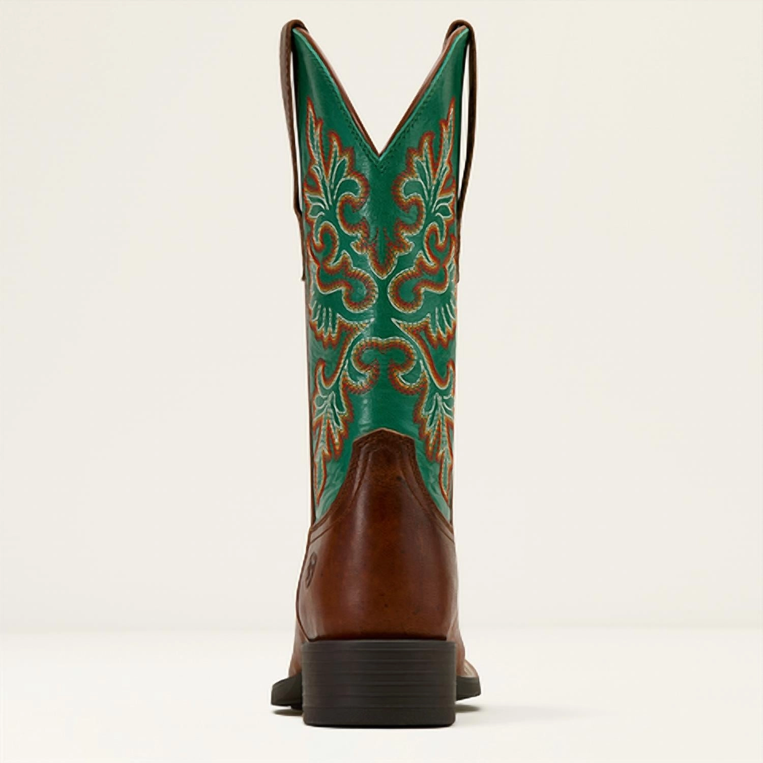 Women's Round Up Stretchfit Wide Square Toe Western Boot In Green Wheat Chelsea Boots