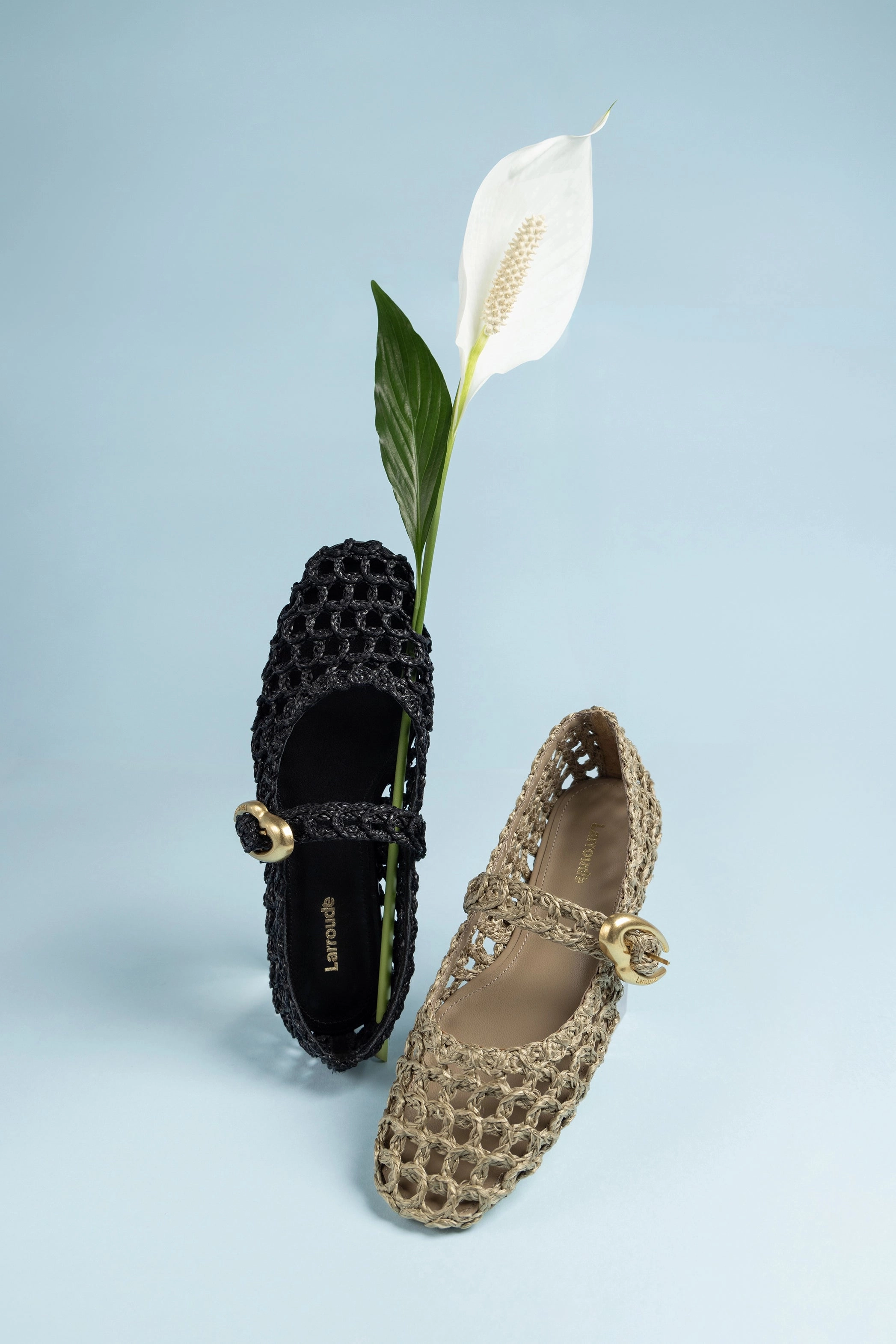 Eileen Fisher Mary Jane Shoe Verona Macrame In Black Embroidered Raffia