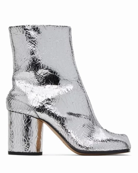 Medical Boot For Ankle Tabi Ankle Boots H60 Silver Calf Leather