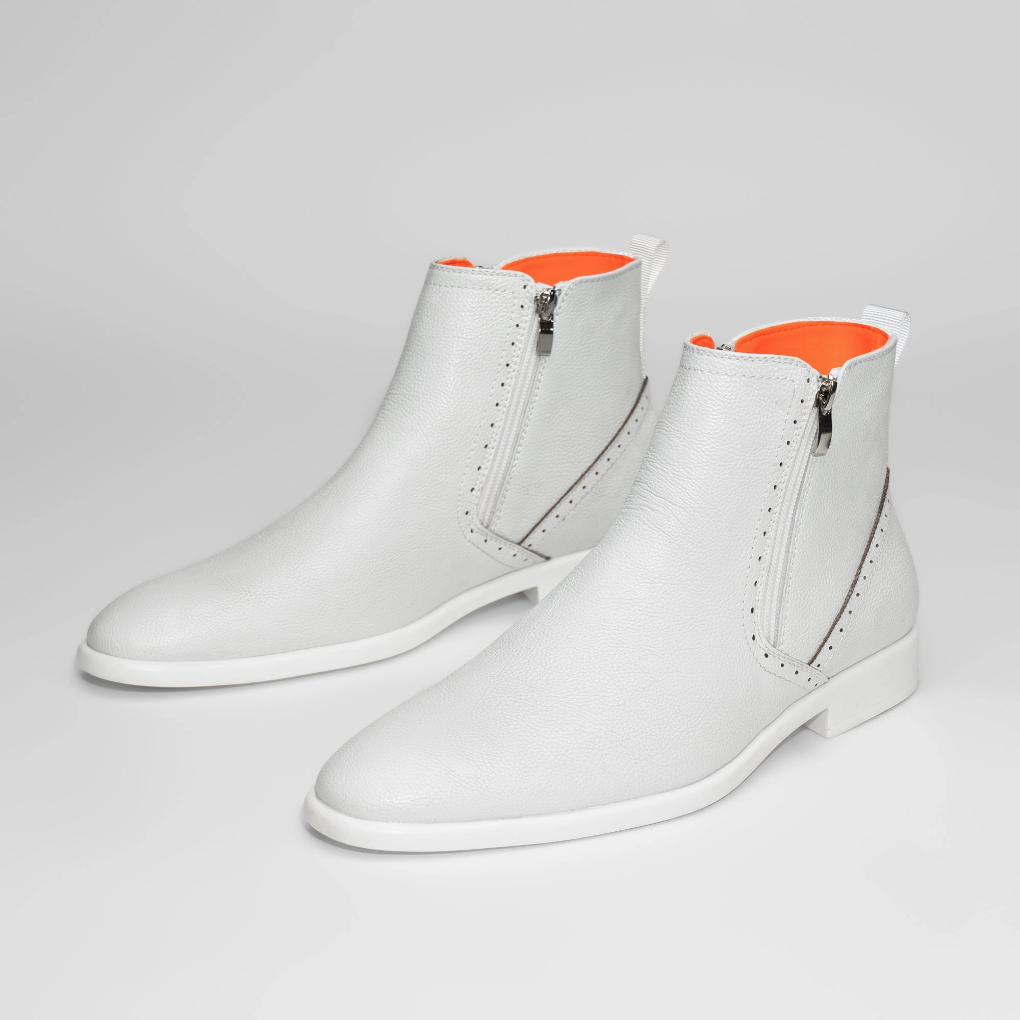 Erin Flat Heel Chelsea Boots Tayno The Coupe Leather Chelsea Boot White
