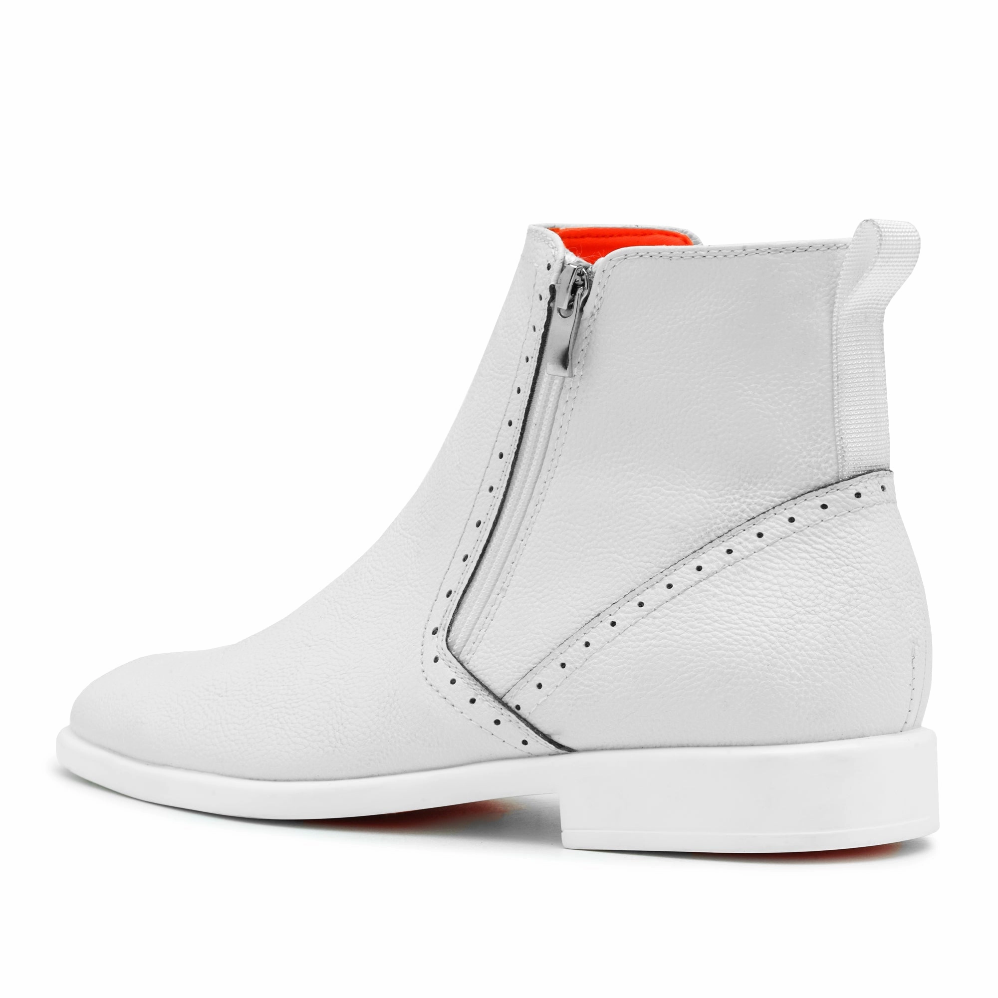 Suede Or Leather Tayno The Coupe Leather Chelsea Boot White