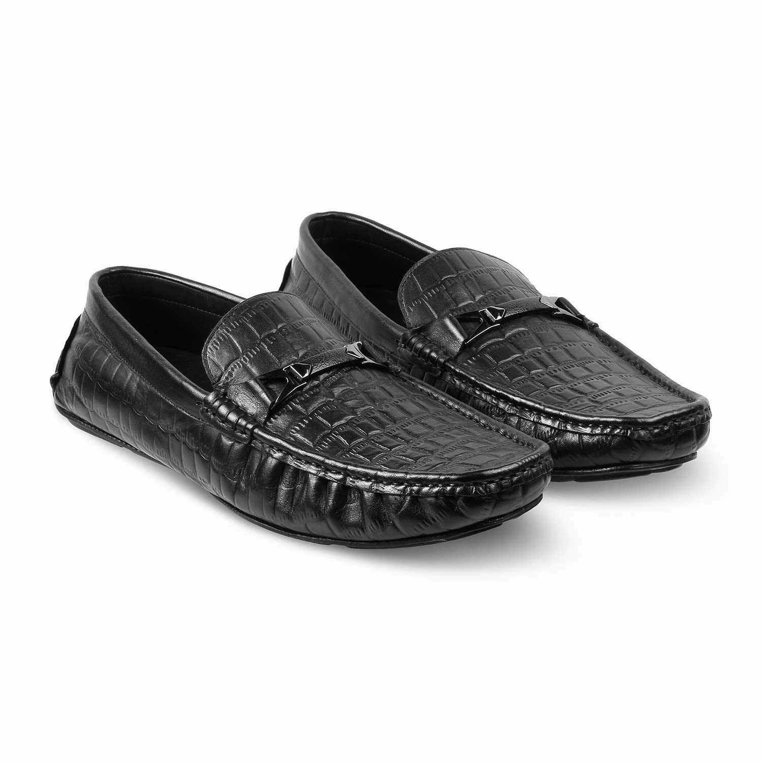 The Hummer Black Men's Leather Driving Loafers Tresmode Loafers Sperry Top Sider