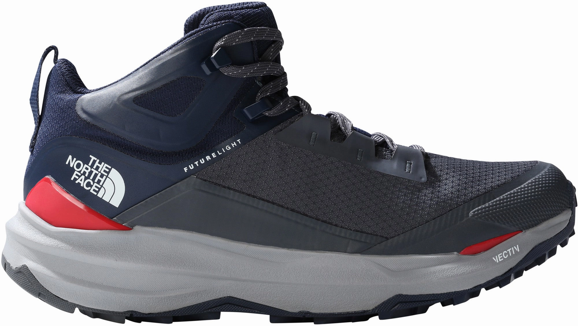The North Face Vectiv Exploris II Mid FutureLight Mens Walking Boots - Grey Hiking Boots For Wide Flat Feet