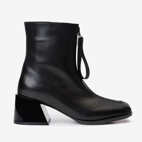Chelsea Boots In Suit The Tackle Black Leather Block Heel Women Boot