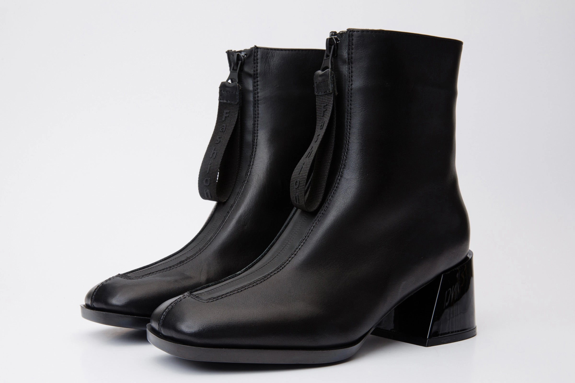 The Tackle Black Leather Block Heel Women Boot Thursday Chelsea Boots