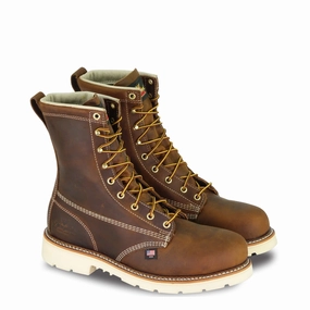 Thorogood 804-4379 Men's American Heritage 8" Plain Toe MAXWear 90 Steel Safety Toe Work Boot Cascade 8 Lace-up Work Boots