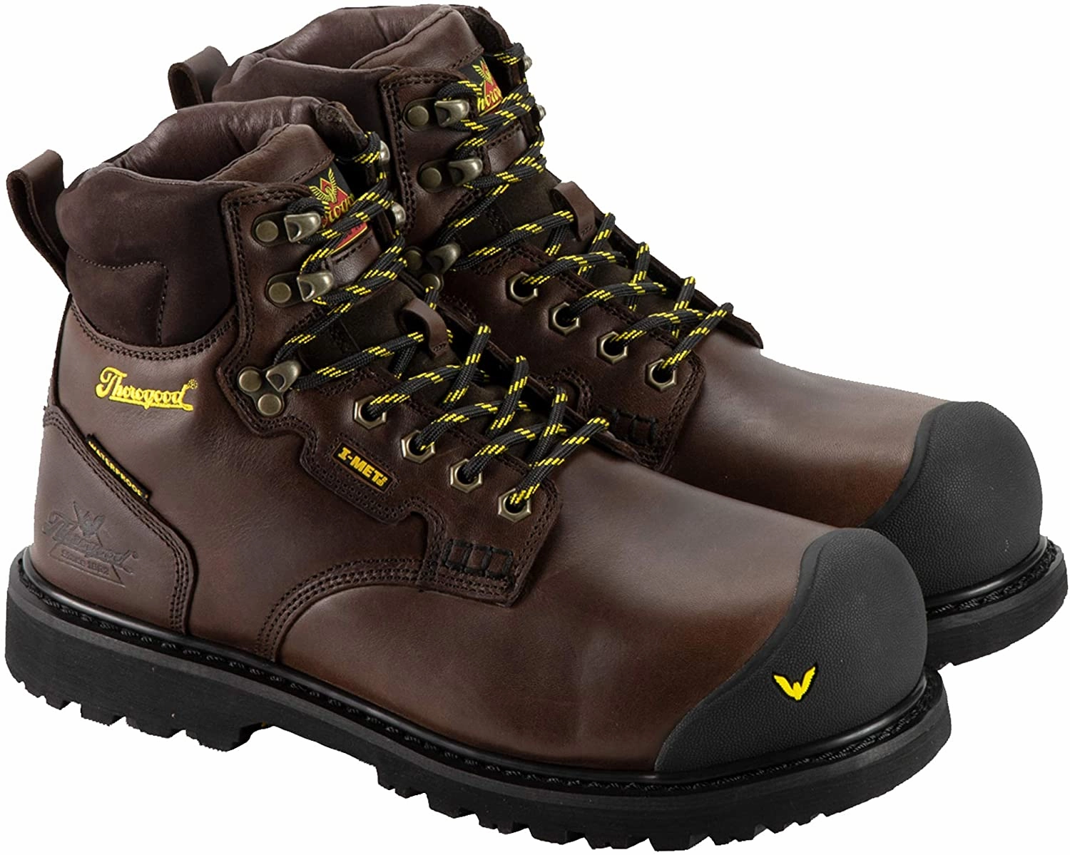Electrical Insulated Work Boots Thorogood Men's Metatarsal Guard I-MET2 6" Waterproof Composite Safety Toe Work Boot