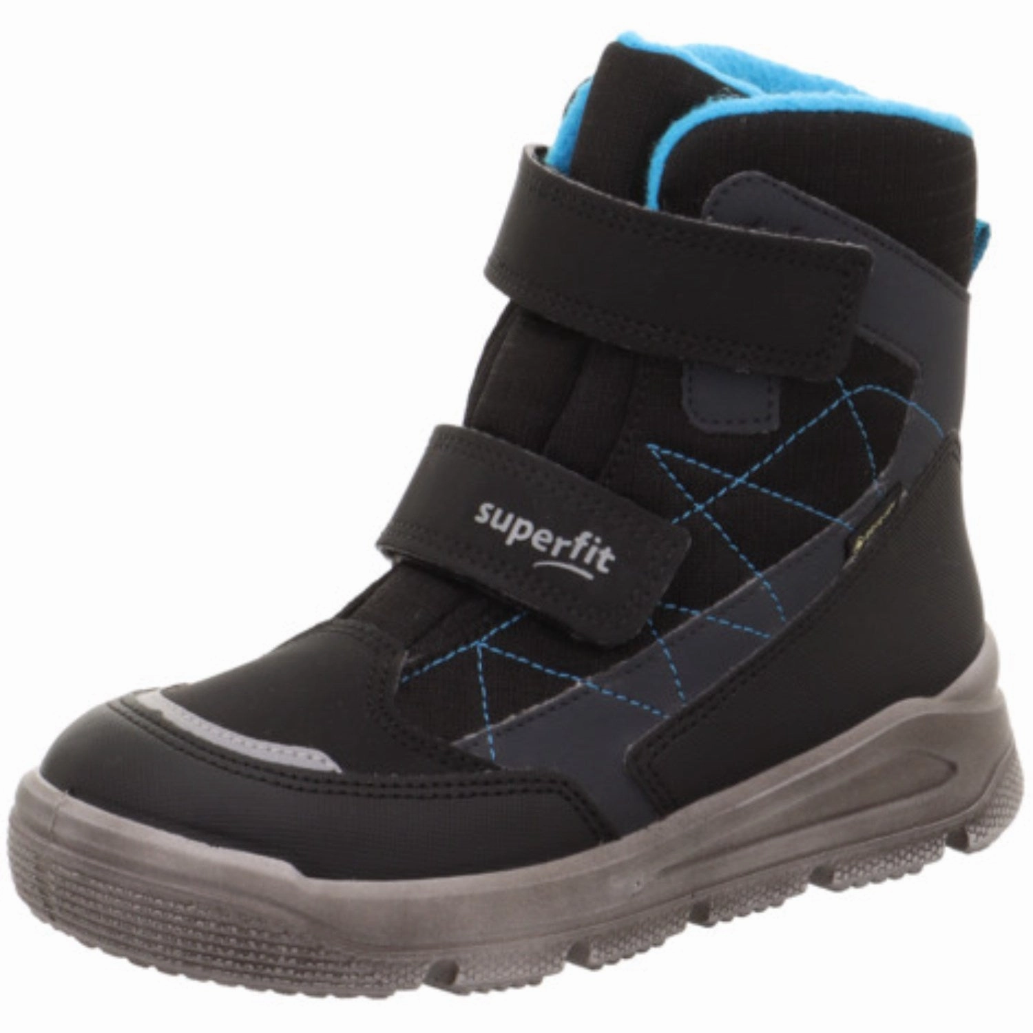 Boots Deals Superfit Black/Turquoise Mars Boots With Warm Lining