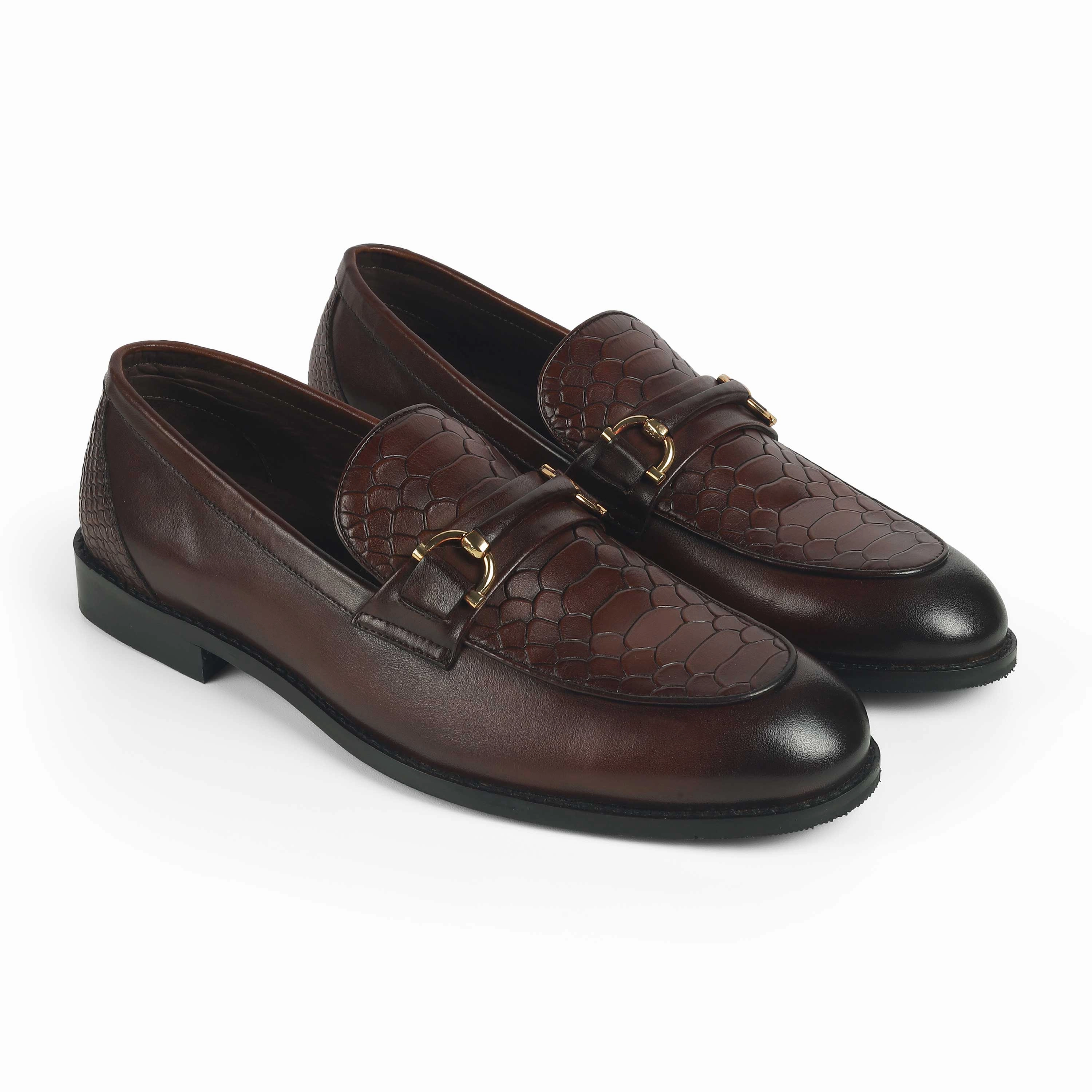 Tresmode Tremso Cognac Men's Leather Loafers Sling Back Loafers