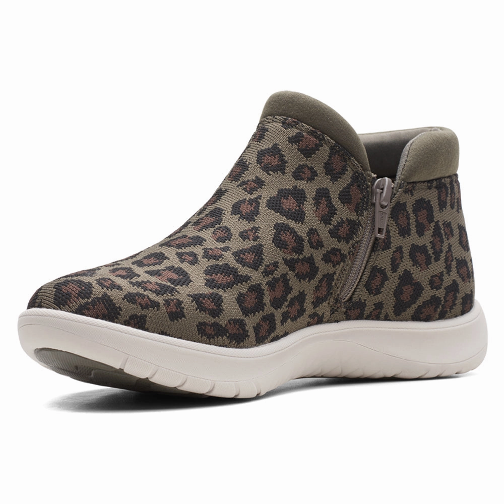 Clarks Adella Pine Dark Olive Bootie (Women's) Safety Toe Chelsea Boot