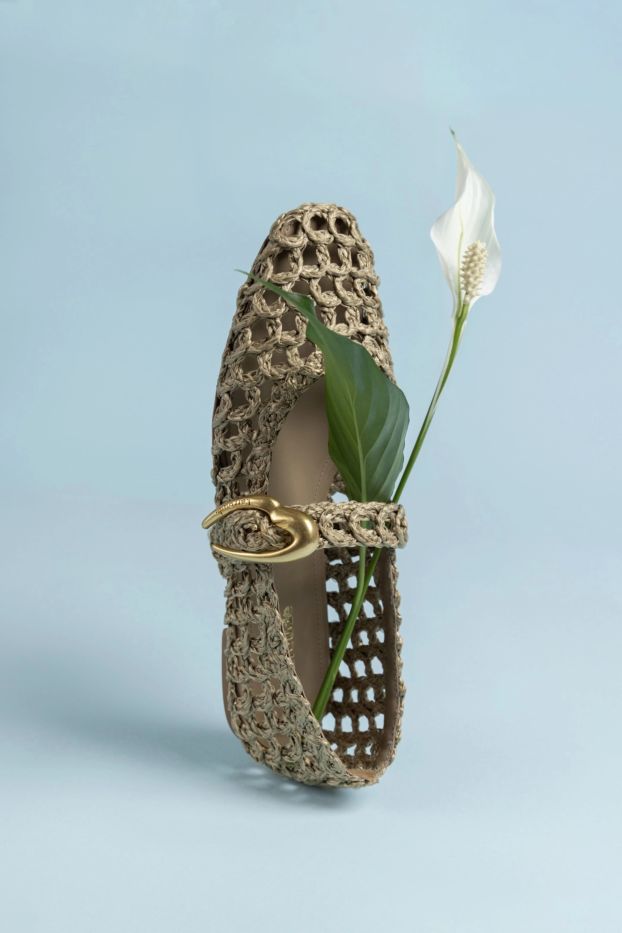 Verona Macrame In Algae Embroidered Raffia Unisa Mary Jane Shoes