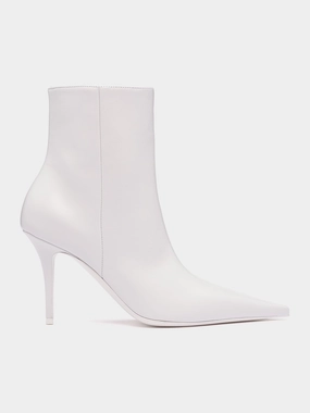 Barbara Heeled Ankle Boots (BARBARA-NAPPA-WHITE) Handmade Chelsea Boots