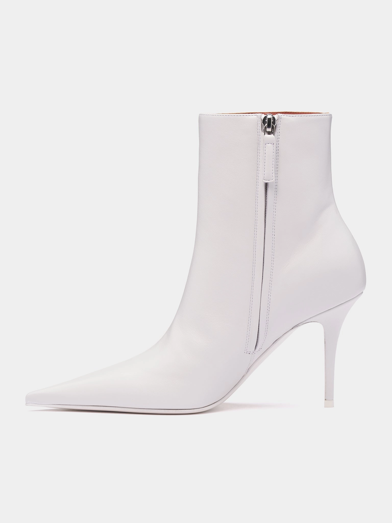Barbara Heeled Ankle Boots (BARBARA-NAPPA-WHITE) Chelsea Boots Refined Stitch