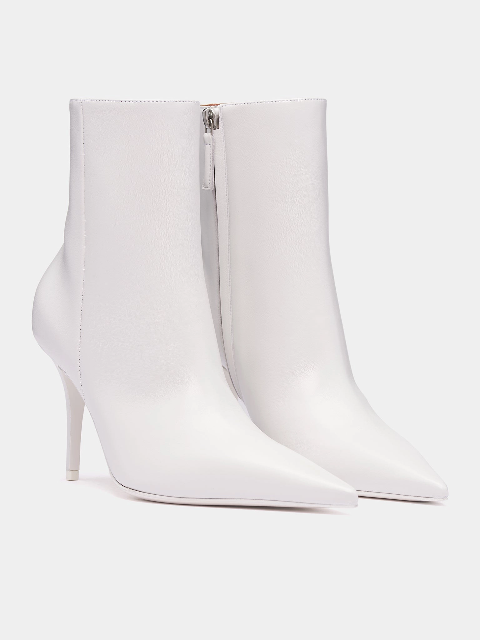 Double Buckle Chelsea Boots Barbara Heeled Ankle Boots (BARBARA-NAPPA-WHITE)