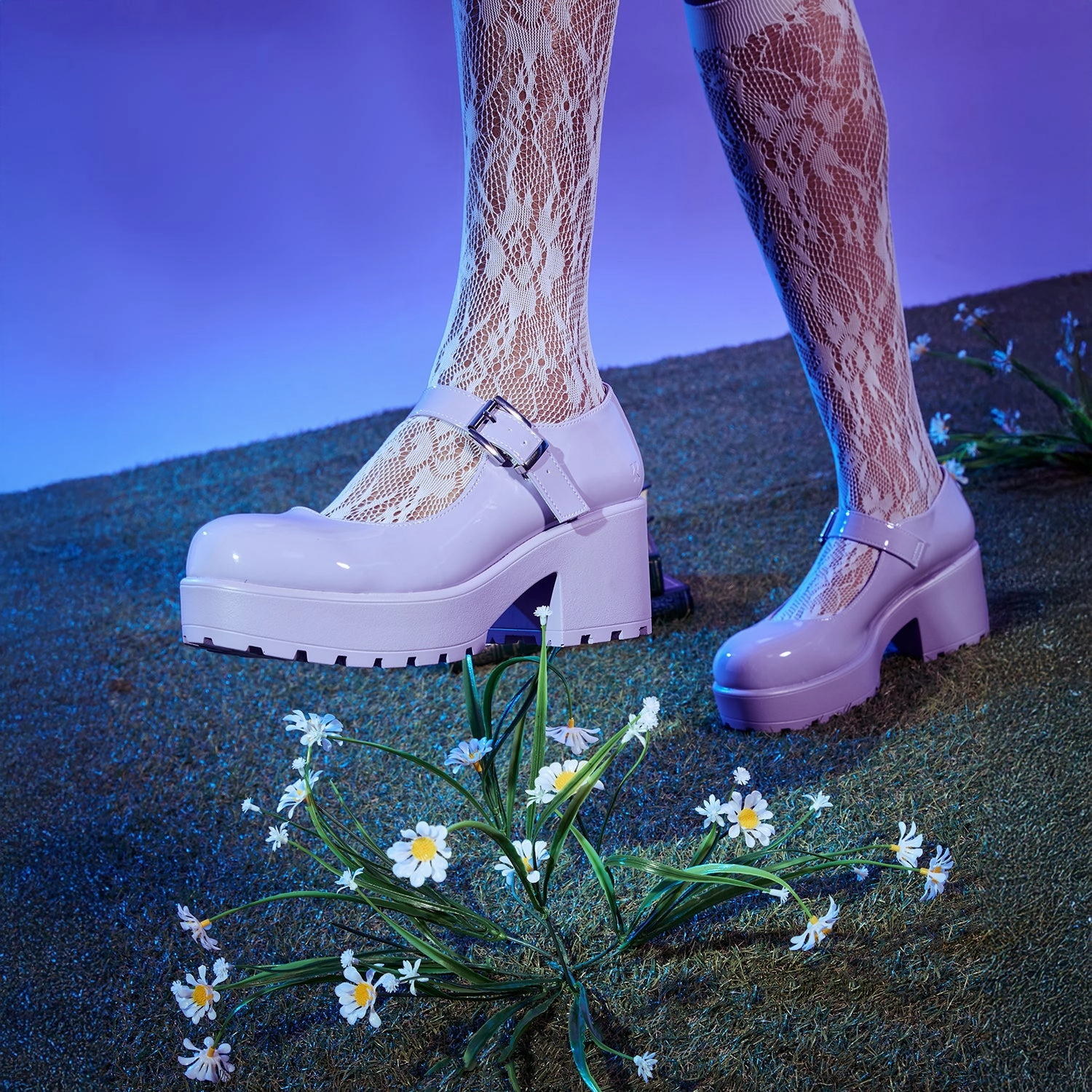 Celnepho Mary Jane Shoes Tira Mary Jane Shoes ' Lilac Nectar Patent Edition'