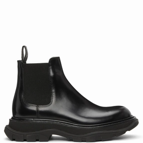 Tread Polished Chelsea Ankle Boot, Black Rubber Chelsea Boots