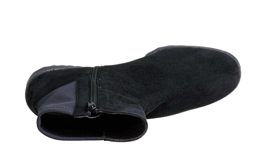 Br Glove Black Tan Heeled Ankle Boots