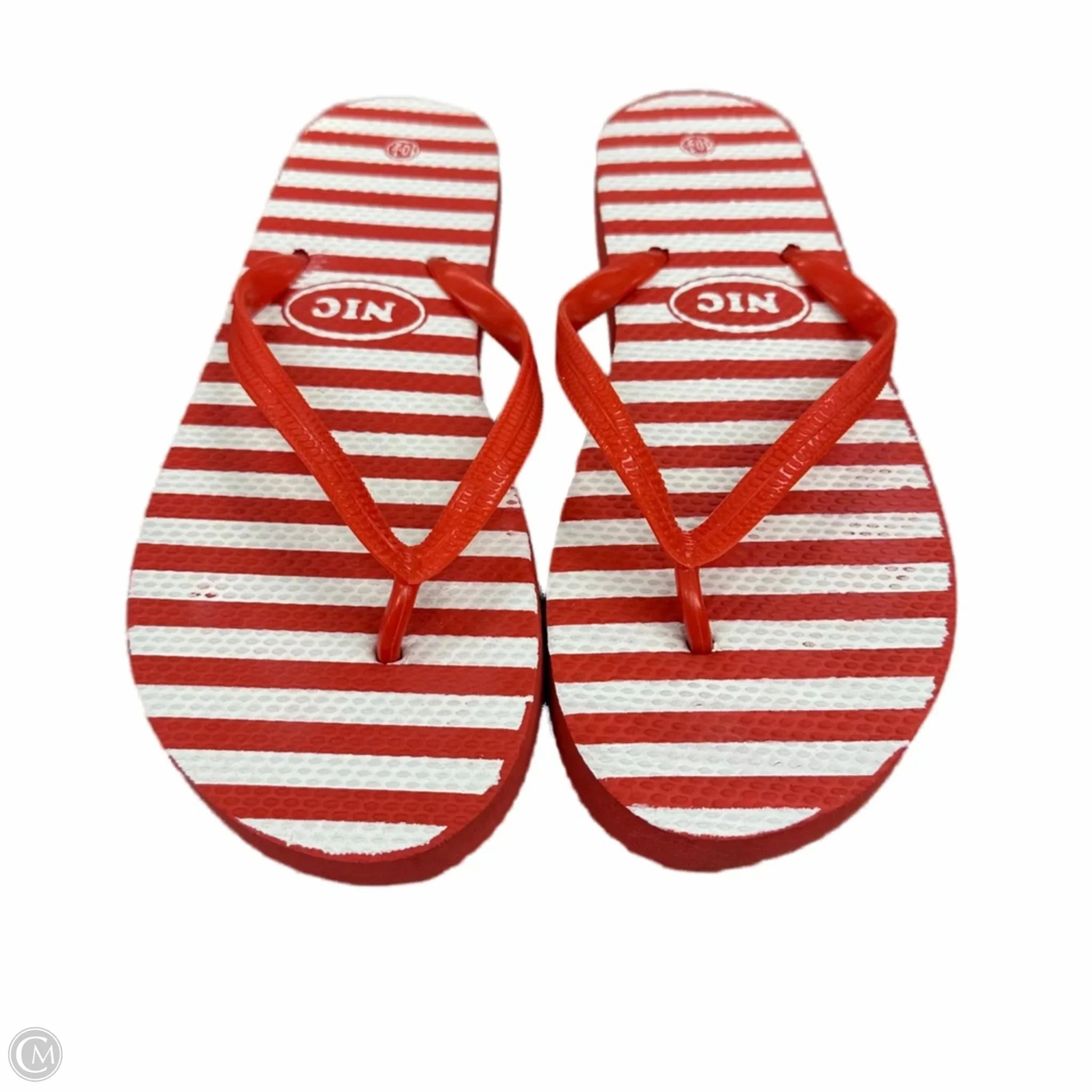 Most Comfortable Flip Flops With Arch Support Sandals Flip Flops By Nic In Red & White, Size: 10.5