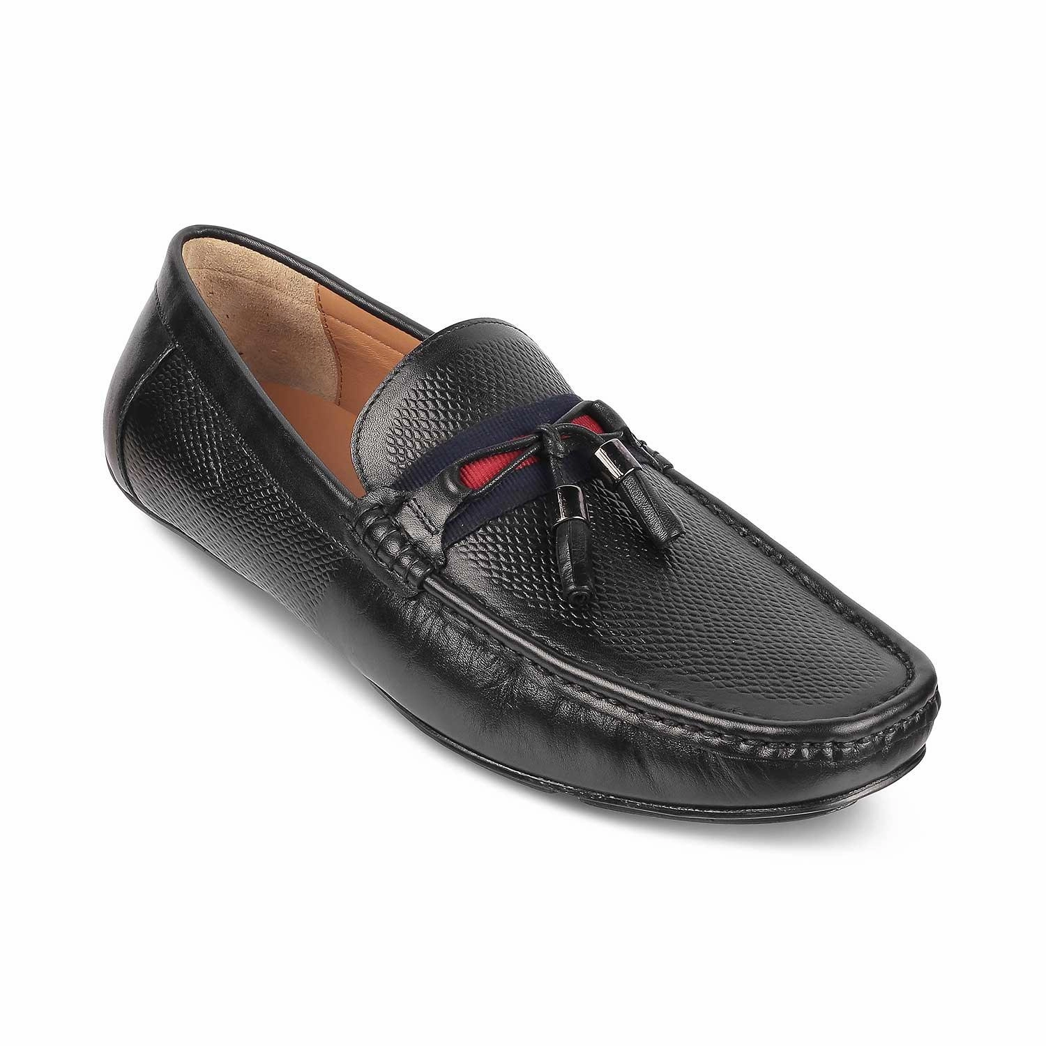 Lug-sole Loafers Tresmode Sotas Black Men's Leather Driving Loafers