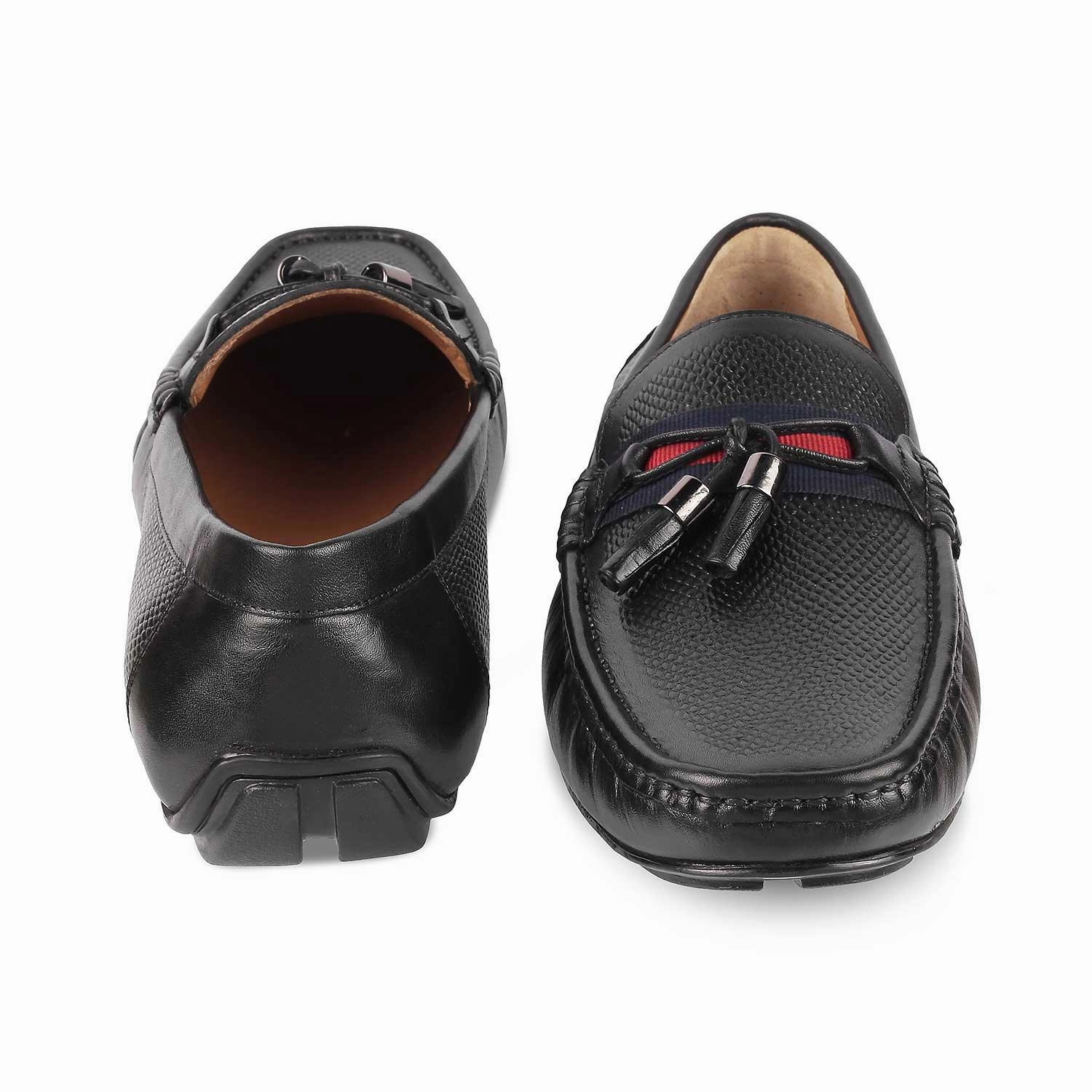 Penny Loafers And Shorts Tresmode Sotas Black Men's Leather Driving Loafers