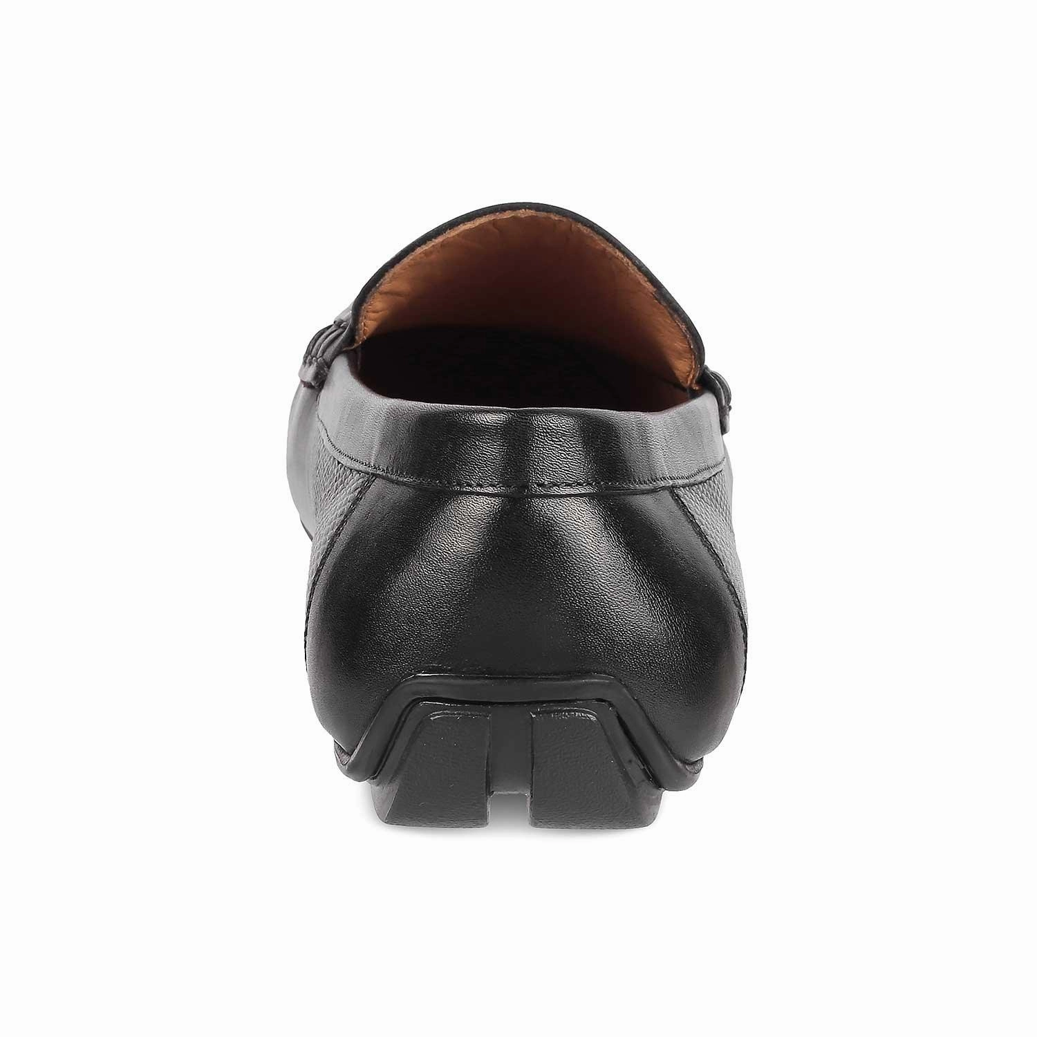 Tresmode Sotas Black Men's Leather Driving Loafers Mary Janes Loafers