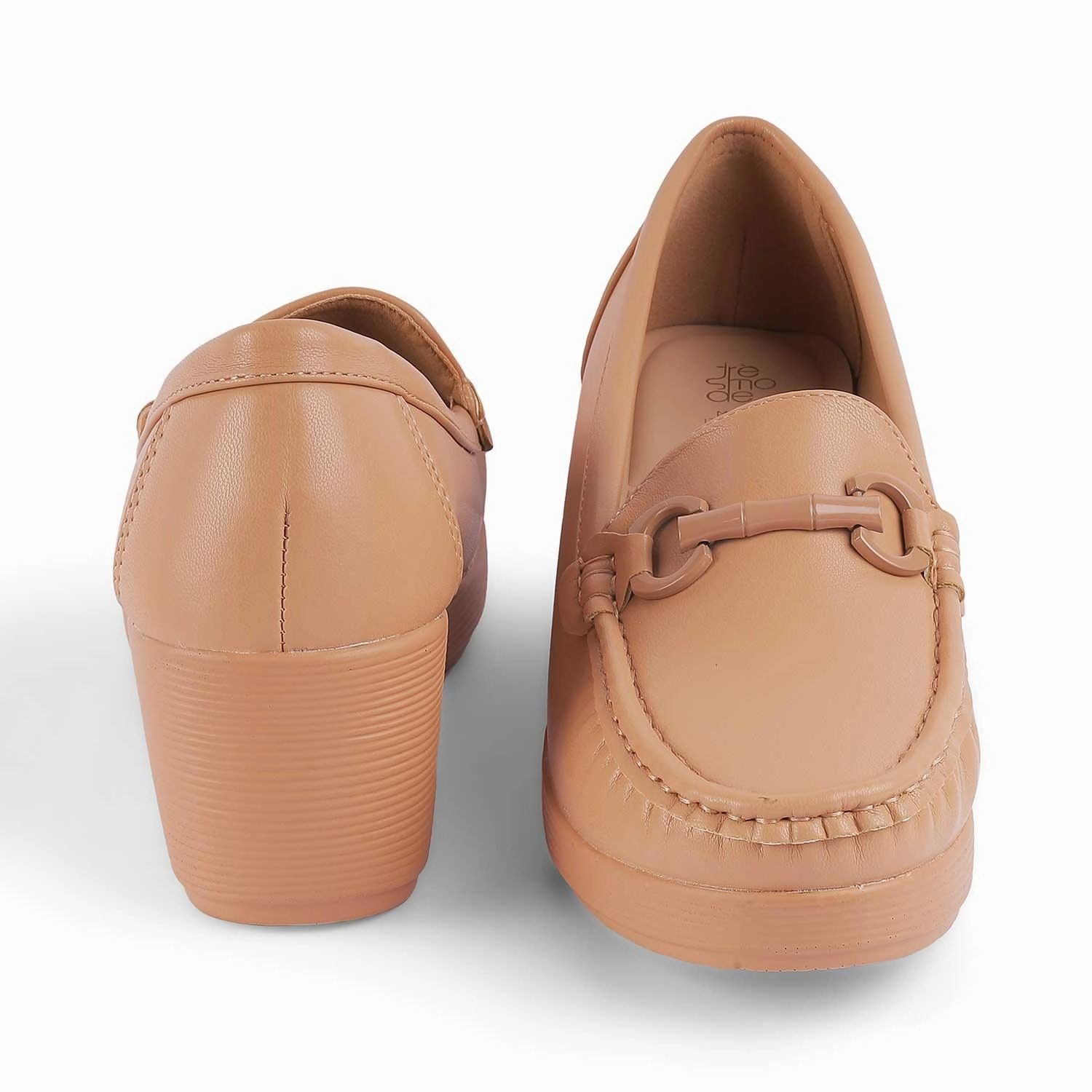 Tresmode Trebien Tan Women's Wedge Loafers Union Loafers Restaurant