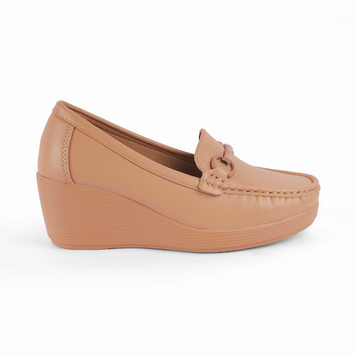 Penny Style Loafers Tresmode Trebien Tan Women's Wedge Loafers