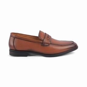 Tresmode Yesi Tan Men's Leather Penny Loafers Penny Loafers Styling
