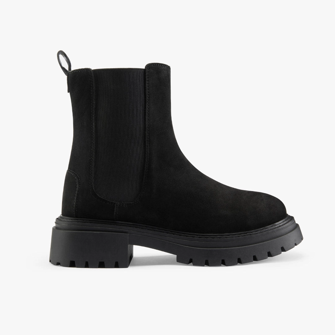 *SAIGE NUBUCK - flatform chelsea boots