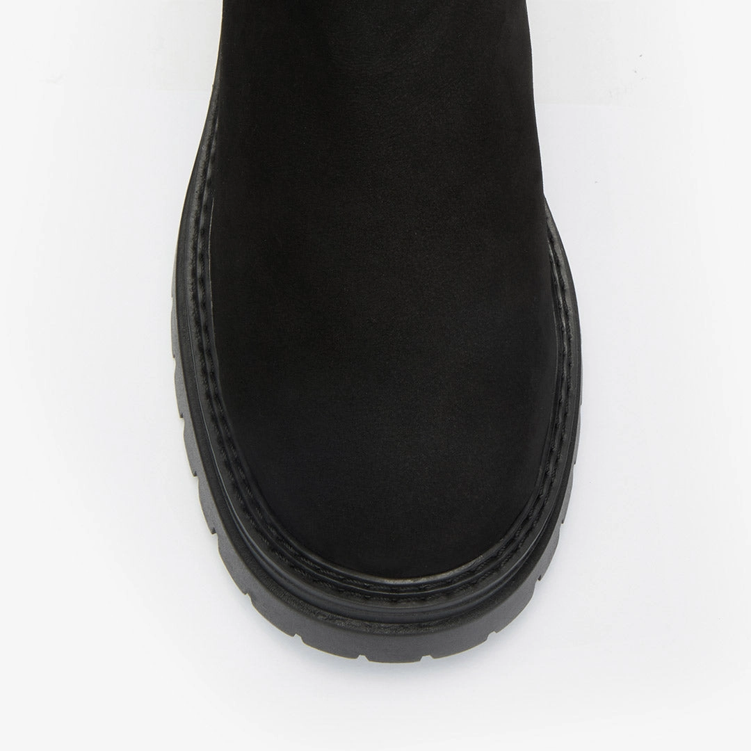 Synthetic Ankle Boots *SAIGE NUBUCK - flatform chelsea boots