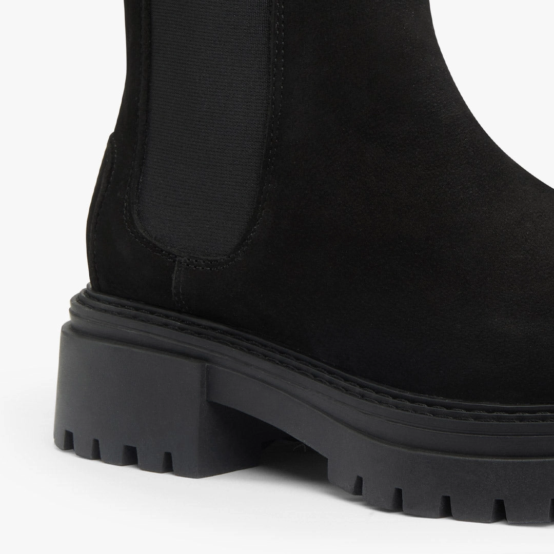 *SAIGE NUBUCK - flatform chelsea boots