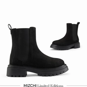 *SAIGE NUBUCK - flatform chelsea boots Feather Ankle Boots
