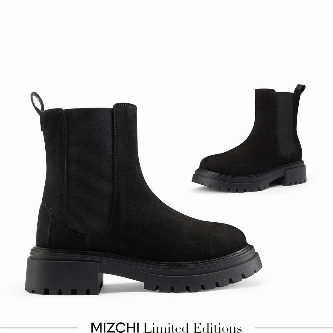 Kylie Jenner Ankle Boots *SAIGE NUBUCK - flatform chelsea boots