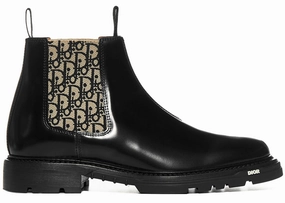 The Rail Chelsea Boots Dior Explorer Chelsea Boots Black Beige Oblique