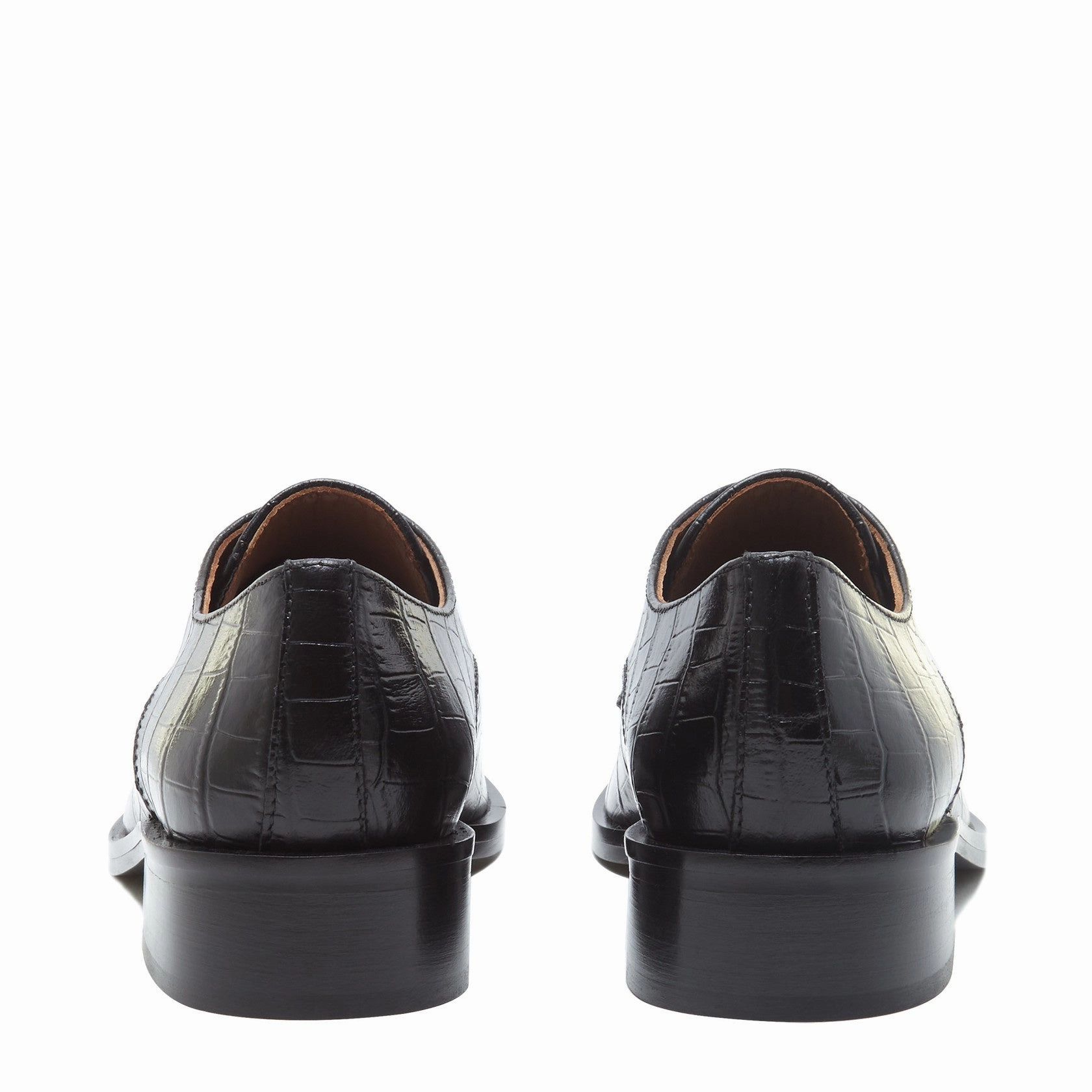 Vendme Ellen croco black calfskin leather lace-up shoes Extra Wide Chelsea Boots