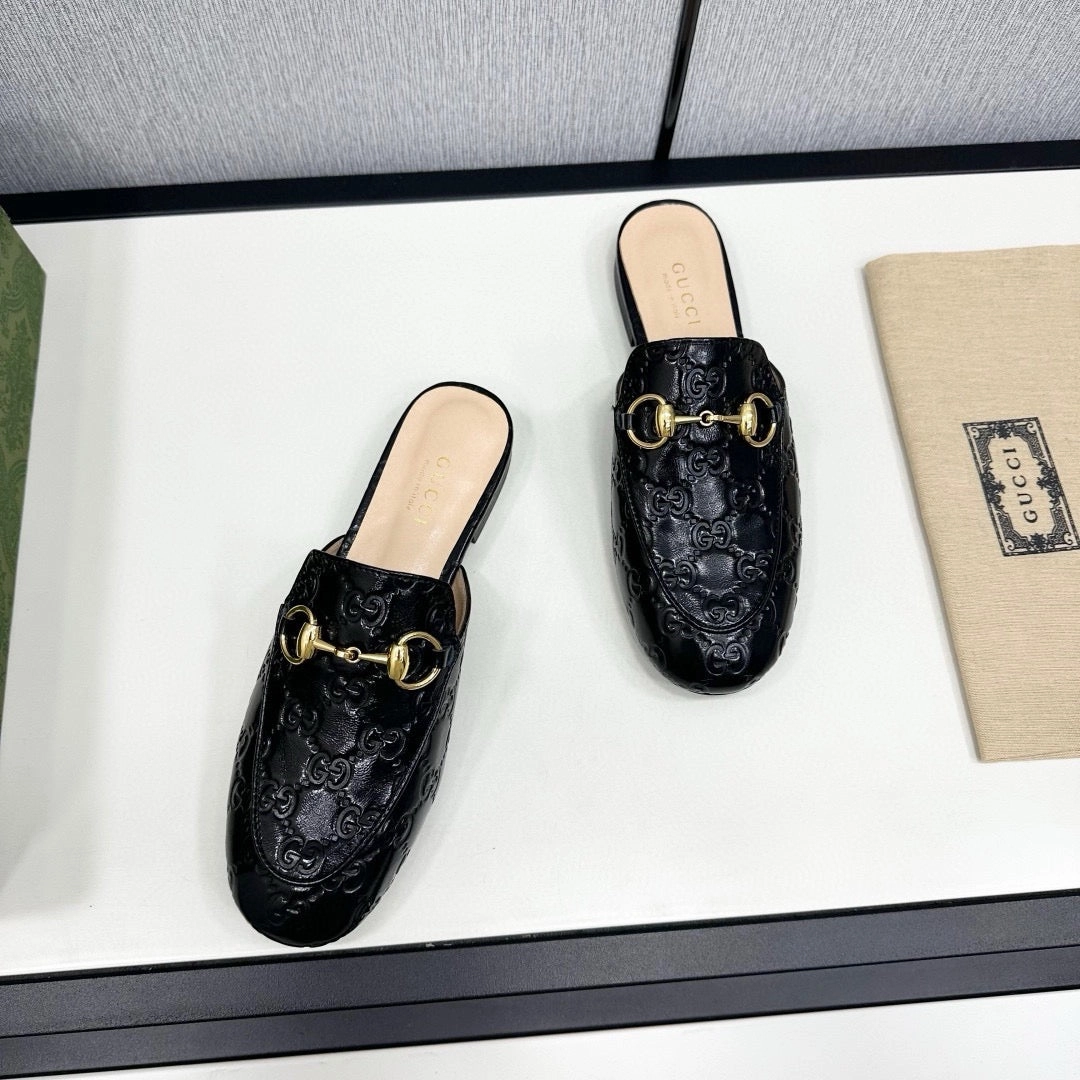 SE1680 Gucci Women's Princetown Slipper / Size5-11 Canvas Flats Shoes