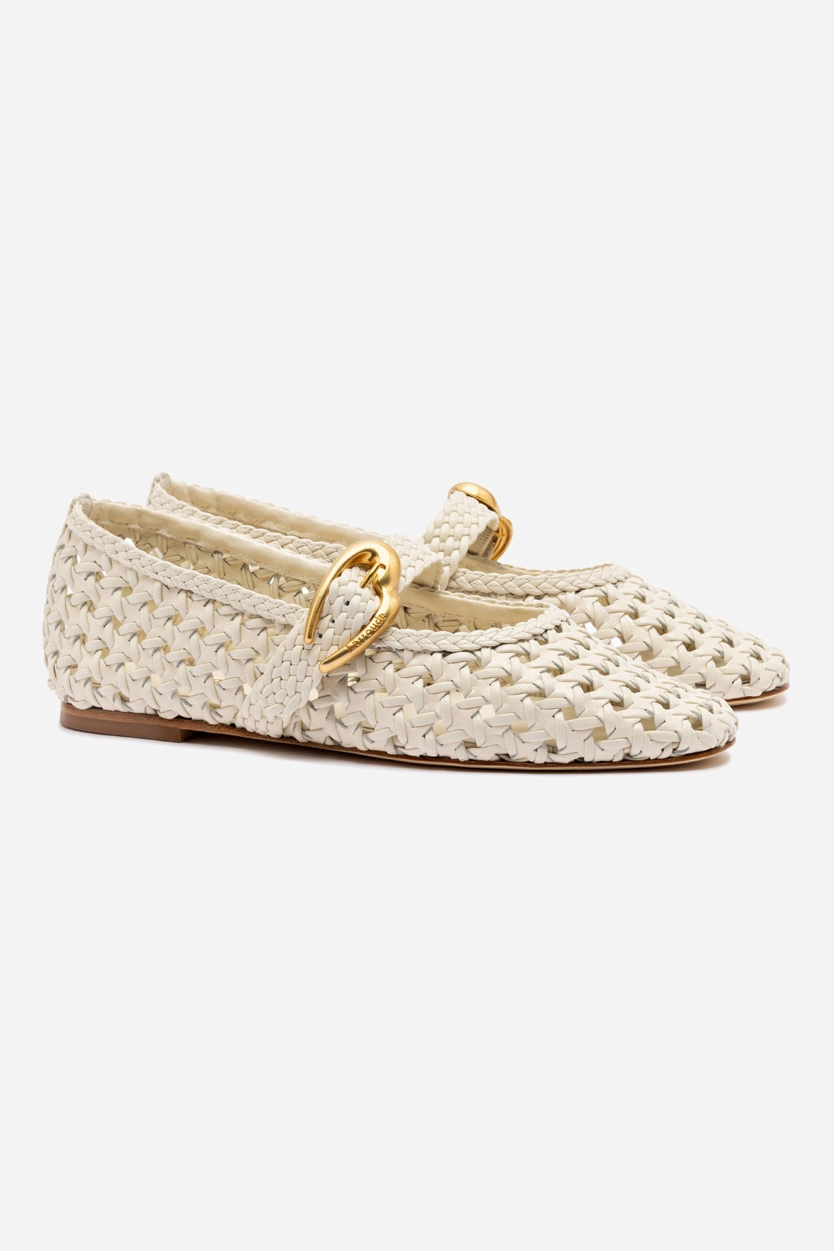 Mary Janes Shoes Comfort Verona New Macrame In Ivory Leather