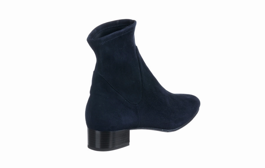 Br Softer Navy Ruched Suede Ankle Boots
