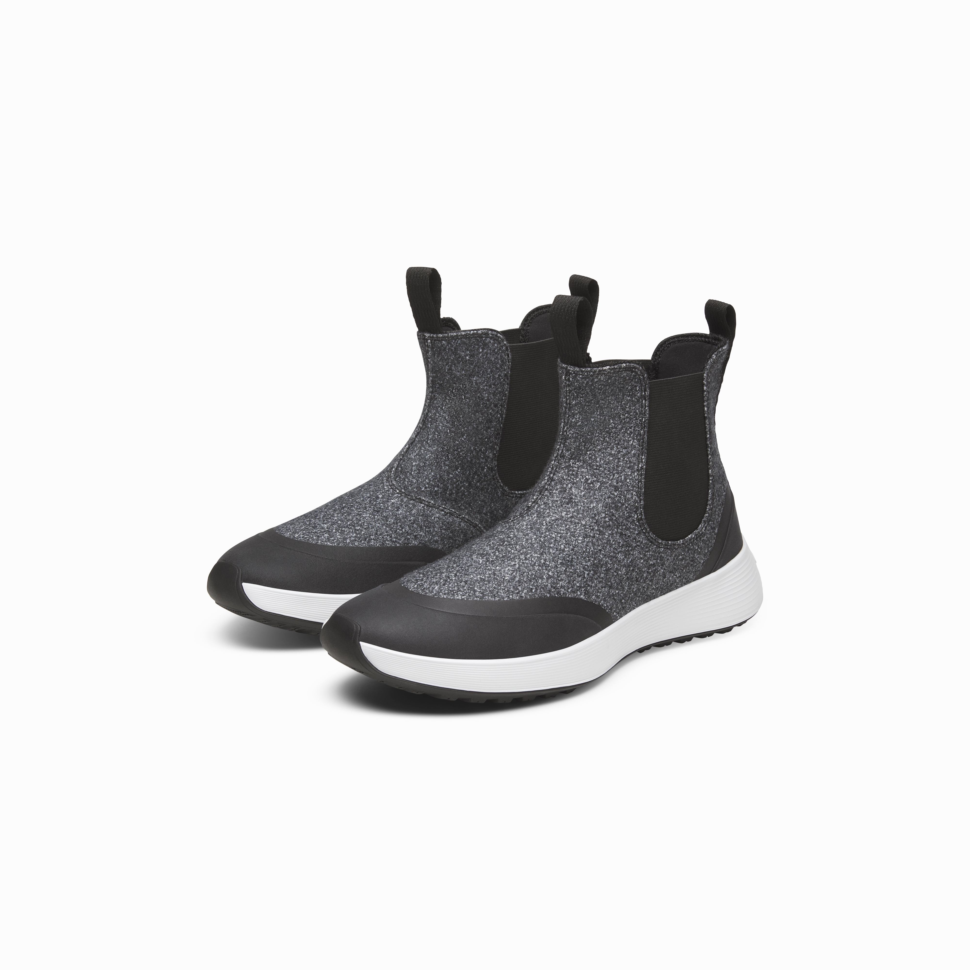Women's Wool Runner Chelsea - Natural Grey (Light Grey Sole) Leather Chelsea Boots With Heel