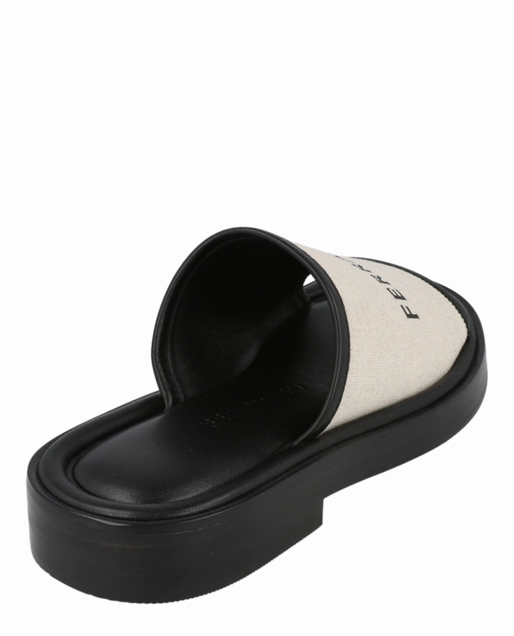 Leather Slippers Sole Canvas Slides