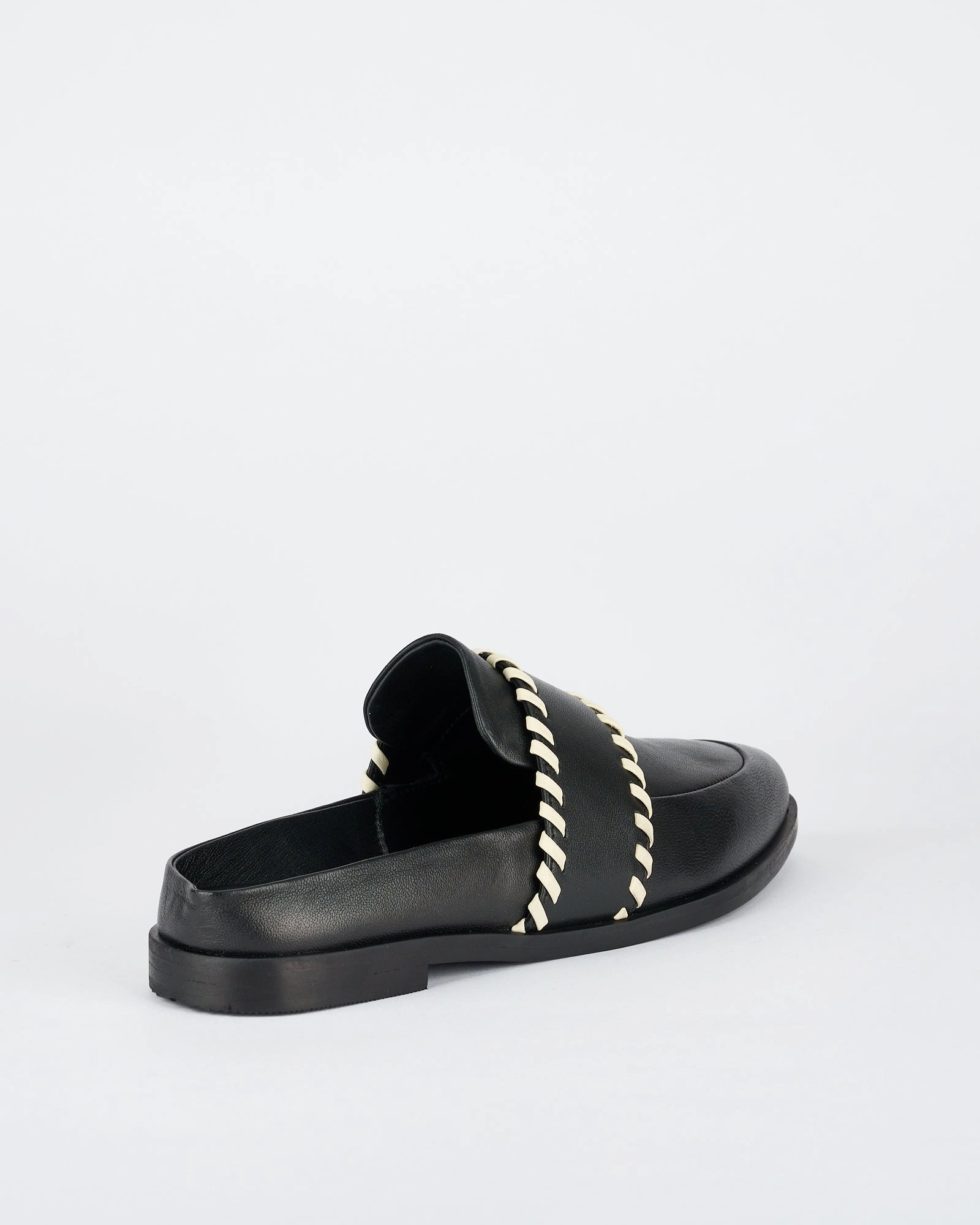 Crosby Slide Black/Off White Slippers With Wool