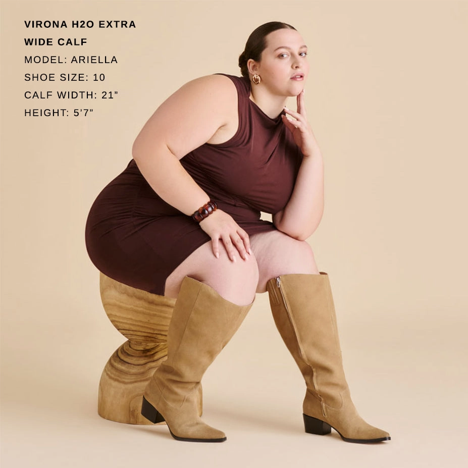 VIRONA H2O EXTRA WIDE CALF BOOTS DK TAUPE SUEDE Best Waterproof Walking Shoes For Travel In Europe