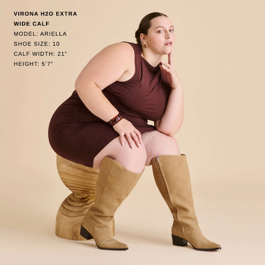 VIRONA H2O EXTRA WIDE CALF BOOTS DK TAUPE SUEDE