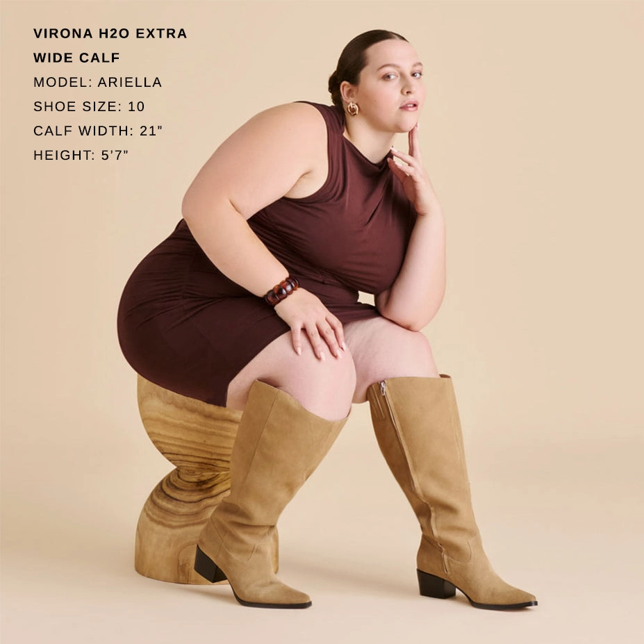 VIRONA H2O EXTRA WIDE CALF BOOTS DK TAUPE SUEDE