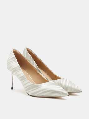 Zephyra Glitter Pointed Toe Heels Gold High Heels Open Toe