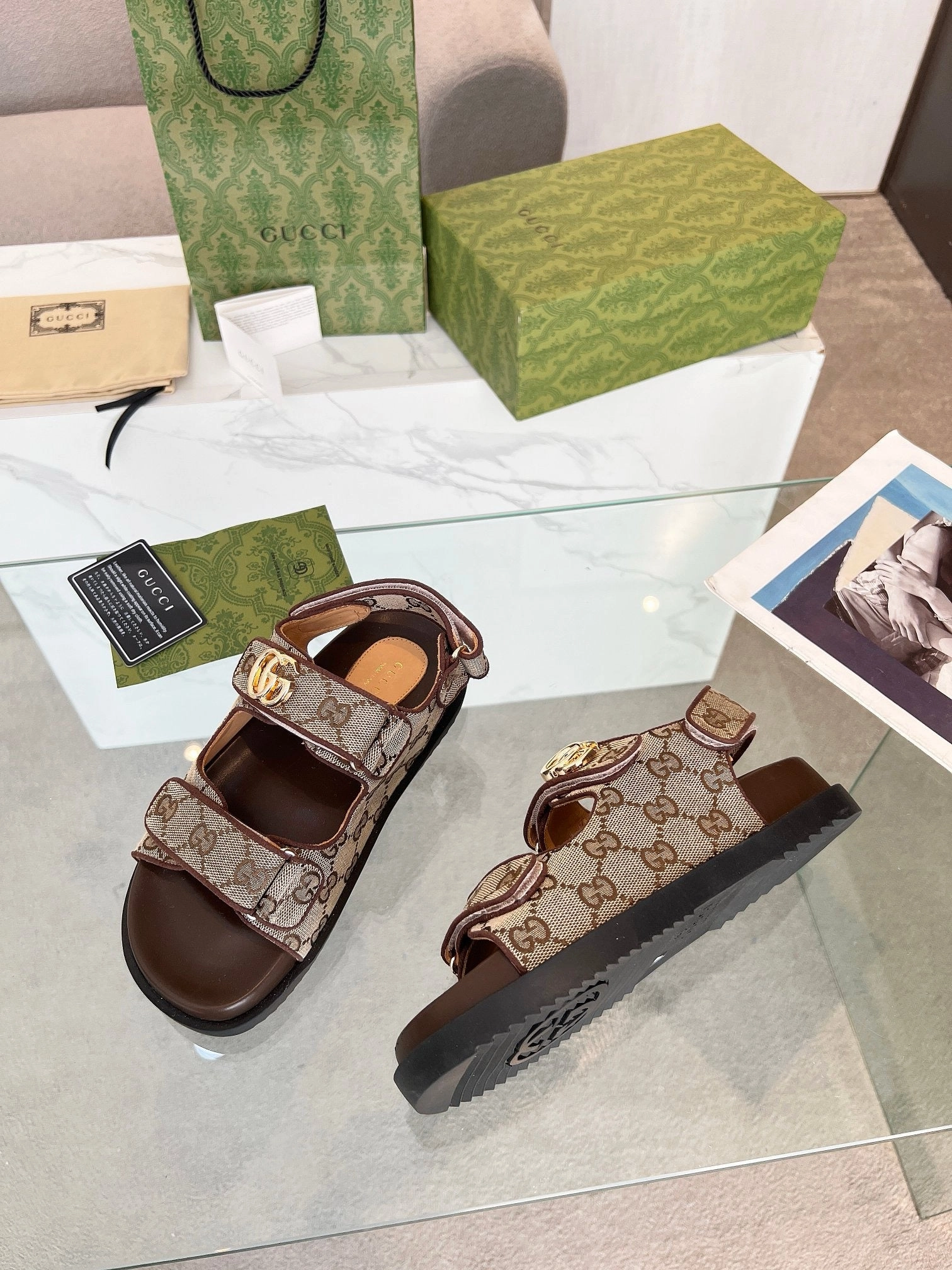 SE1337 Women's Double G Sandal / Size5-11 Cushion Running Shoes For Flat Feet