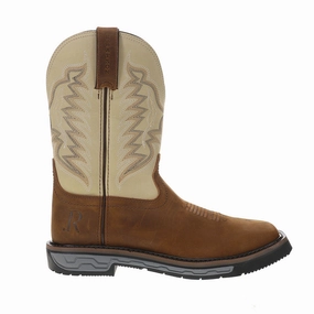 Pull On Wedge Sole Work Boots Walnut 12 Inch Electrical Wide Soft Toe Work Boots