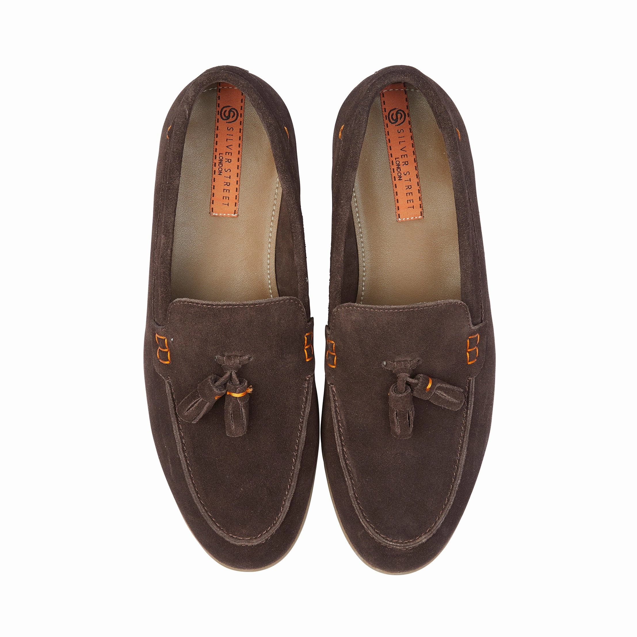 Wembley Suede Leather Tassel Loafers - Brown Sanders Loafers