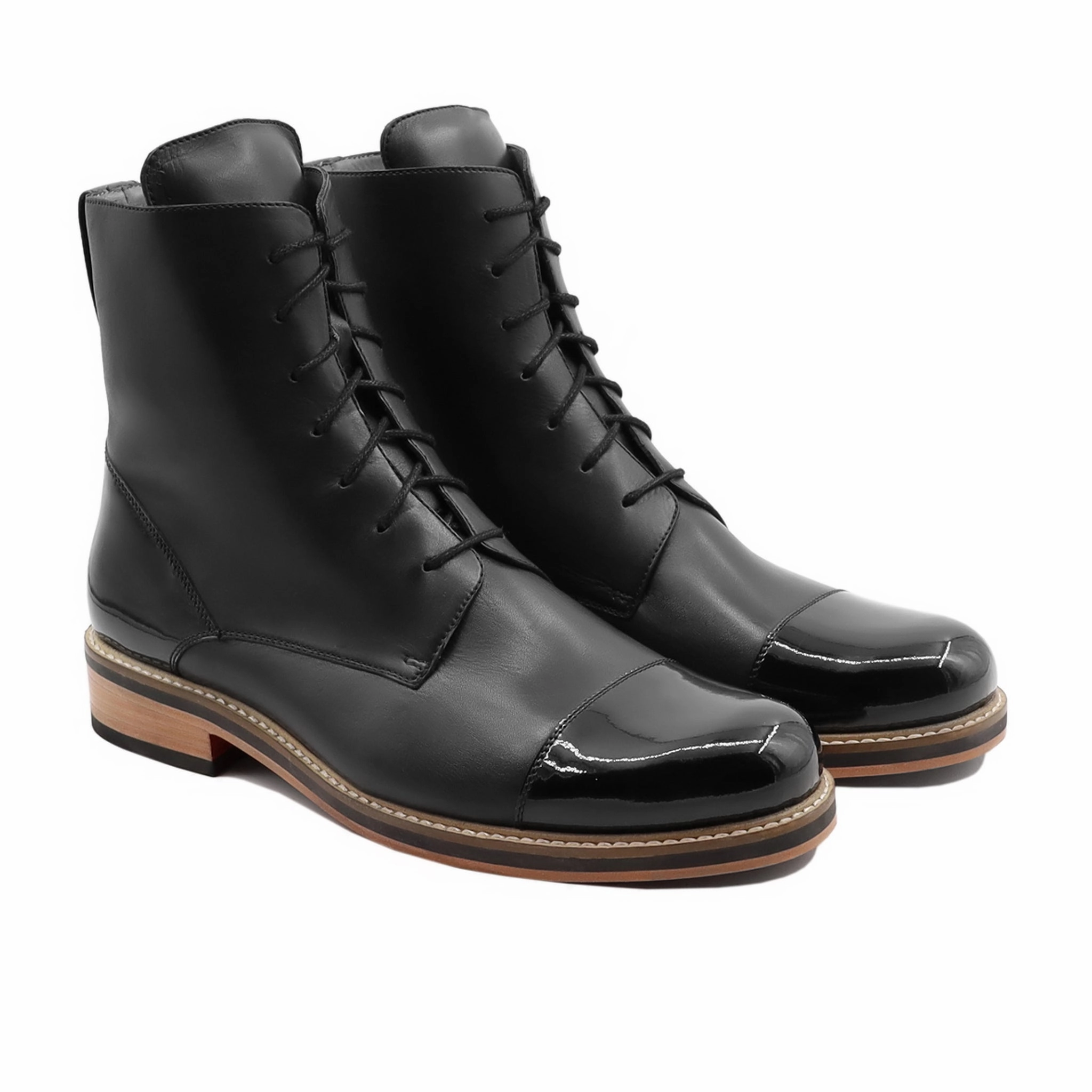 Shopping For Cowboy Boots Winek - Men's Black Calf and Patent Leather Boot